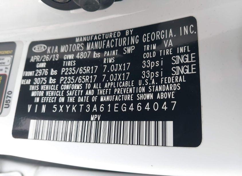 Photo 9 of 2014 Kia Sorento LX (VIN 5XYKT3A61EG464047)