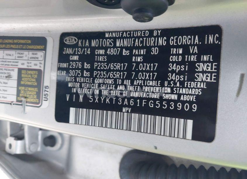 Photo 9 of 2015 Kia Sorento LX (VIN 5XYKT3A61FG553909)