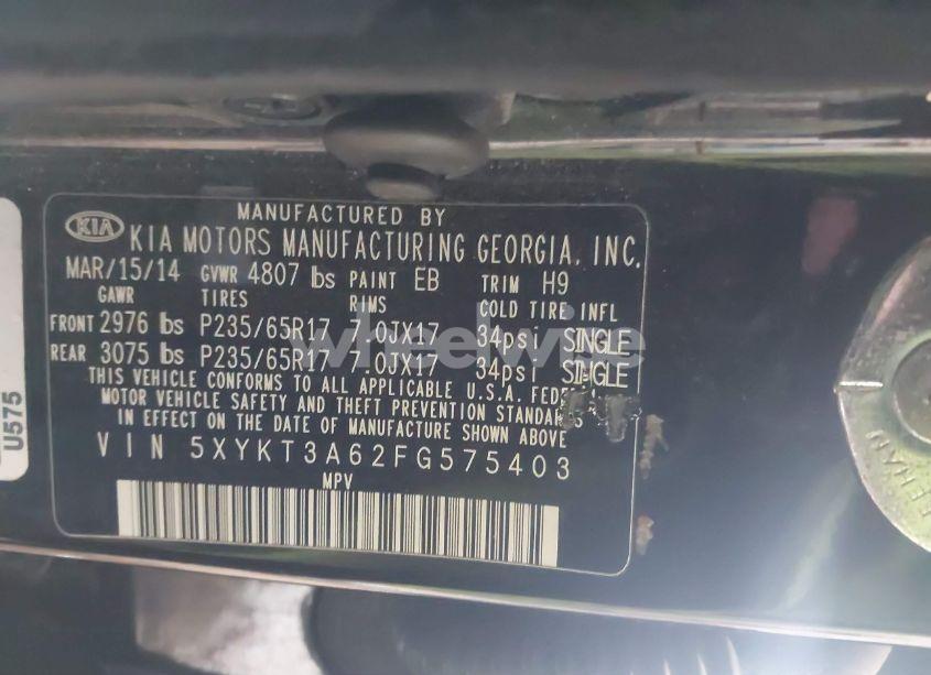 Photo 9 of 2015 Kia Sorento LX (VIN 5XYKT3A62FG575403)