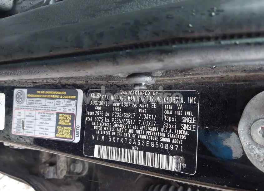 Photo 9 of 2014 Kia Sorento LX (VIN 5XYKT3A63EG508971)