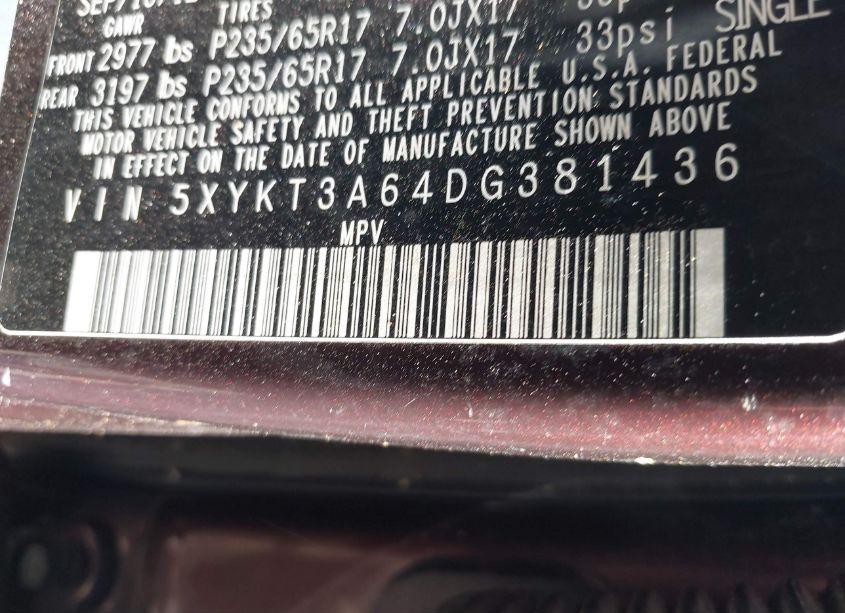 Photo 9 of 2013 Kia Sorento LX (VIN 5XYKT3A64DG381436)