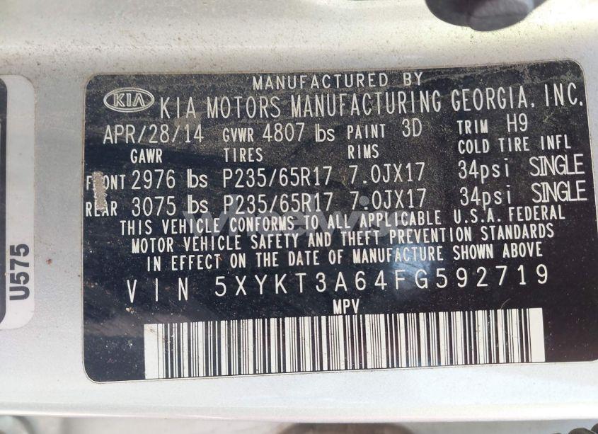 Photo 9 of 2015 Kia Sorento LX (VIN 5XYKT3A64FG592719)