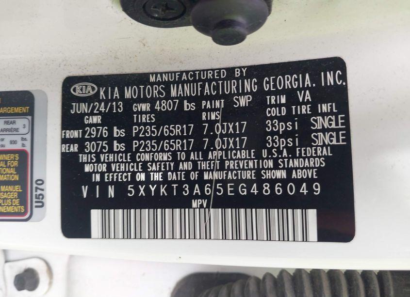 Photo 9 of 2014 Kia Sorento LX (VIN 5XYKT3A65EG486049)