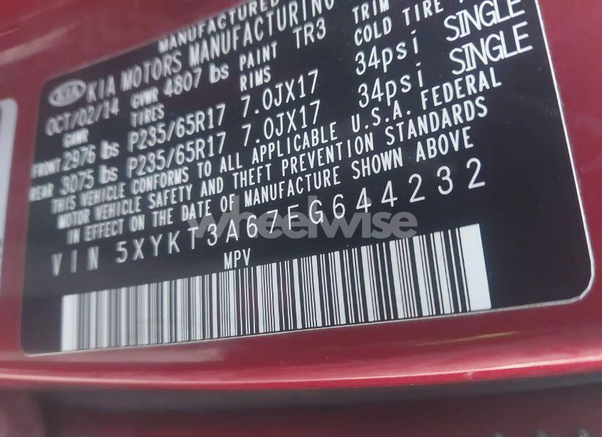 Photo 9 of 2015 Kia Sorento LX (VIN 5XYKT3A67FG644232)