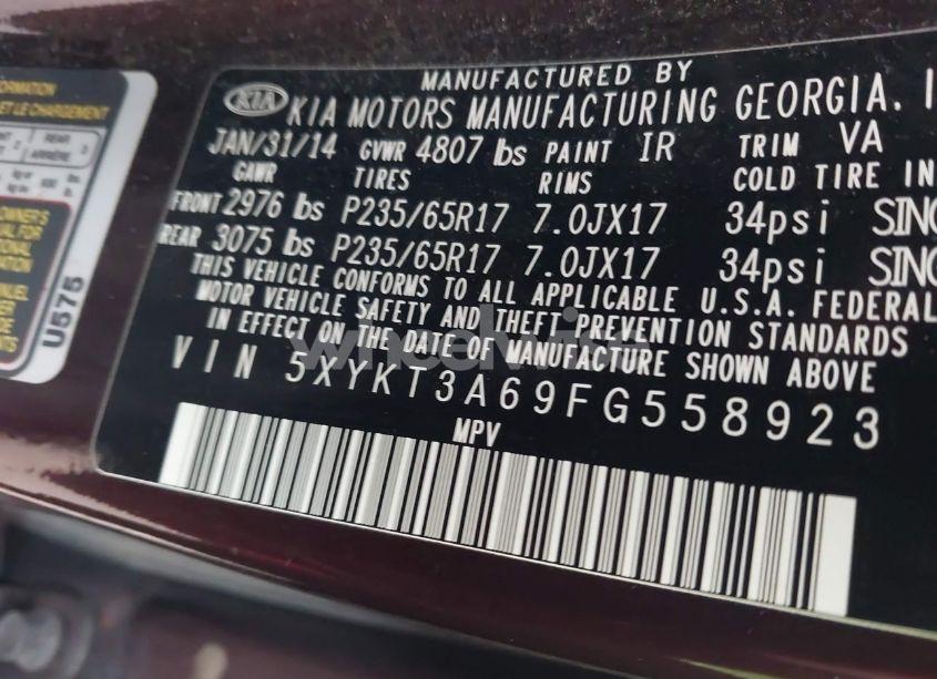 Photo 9 of 2015 Kia Sorento LX (VIN 5XYKT3A69FG558923)