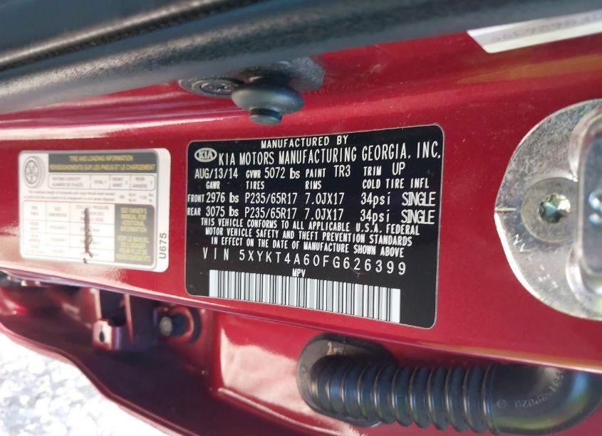 Photo 9 of 2015 Kia Sorento LX (VIN 5XYKT4A60FG626399)