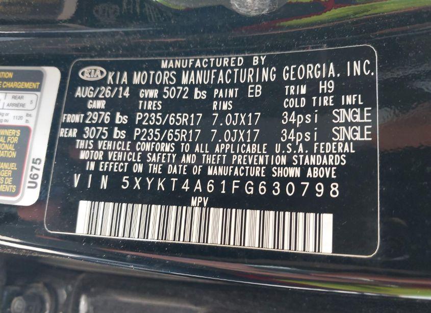 Photo 9 of 2015 Kia Sorento LX (VIN 5XYKT4A61FG630798)