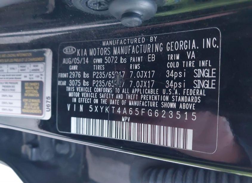 Photo 9 of 2015 Kia Sorento LX (VIN 5XYKT4A65FG623515)