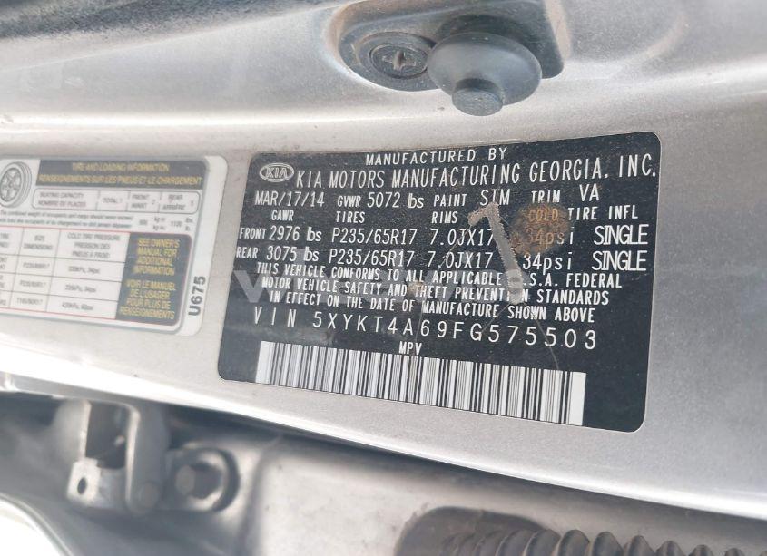 Photo 9 of 2015 Kia Sorento LX (VIN 5XYKT4A69FG575503)
