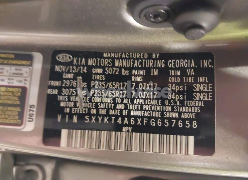 Photo 9 of 2015 Kia Sorento LX (VIN 5XYKT4A6XFG657658)