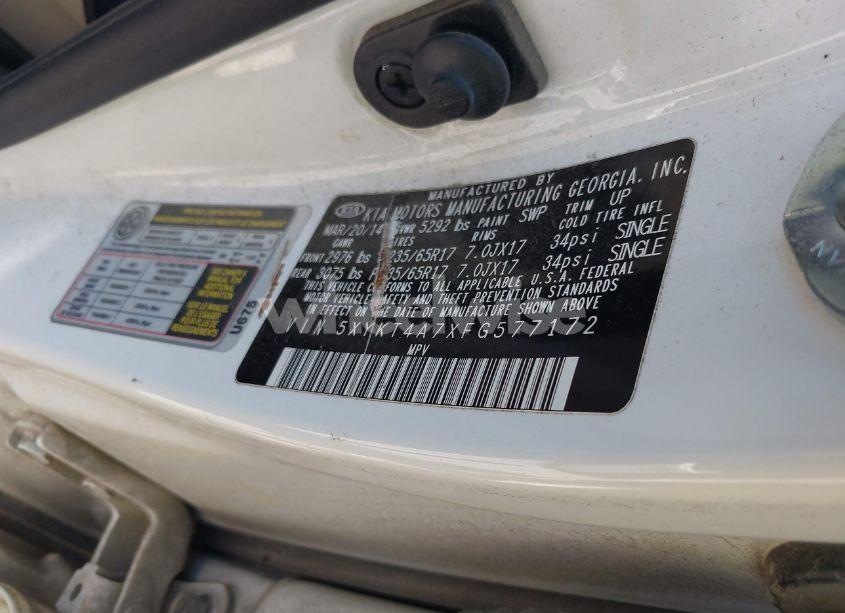 Photo 9 of 2015 Kia Sorento LX V6 (VIN 5XYKT4A7XFG577172)