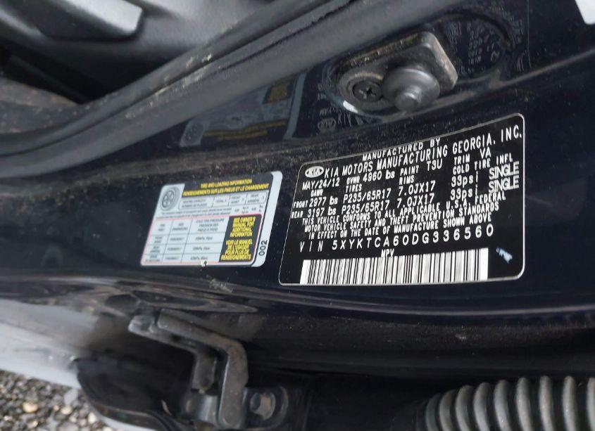 Photo 9 of 2013 Kia Sorento LX (VIN 5XYKTCA60DG336560)