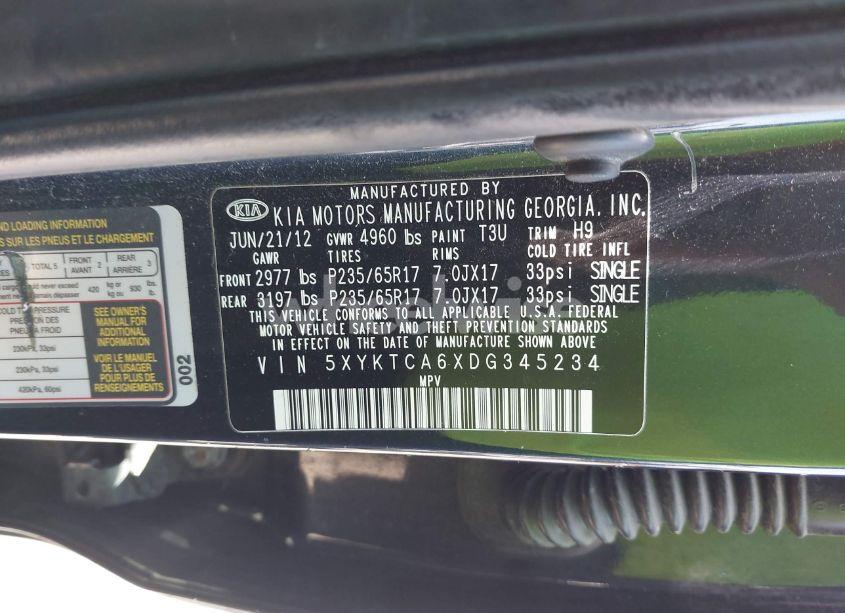 Photo 9 of 2013 Kia Sorento LX (VIN 5XYKTCA6XDG345234)