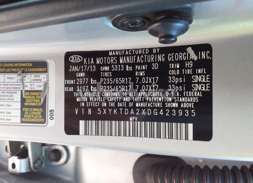Photo 8 of 2013 Kia Sorento LX V6 (VIN 5XYKTDA2XDG423935)