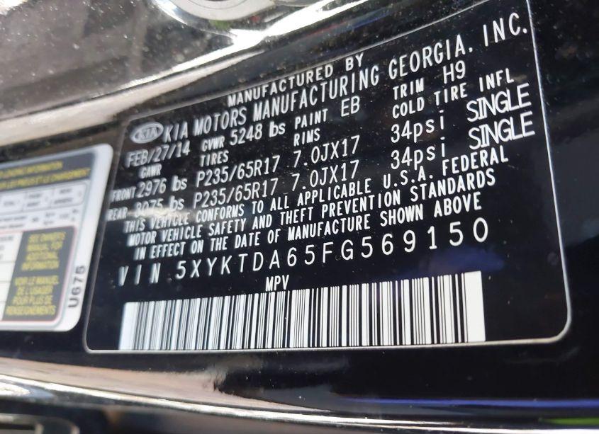 Photo 9 of 2015 Kia Sorento LX (VIN 5XYKTDA65FG569150)