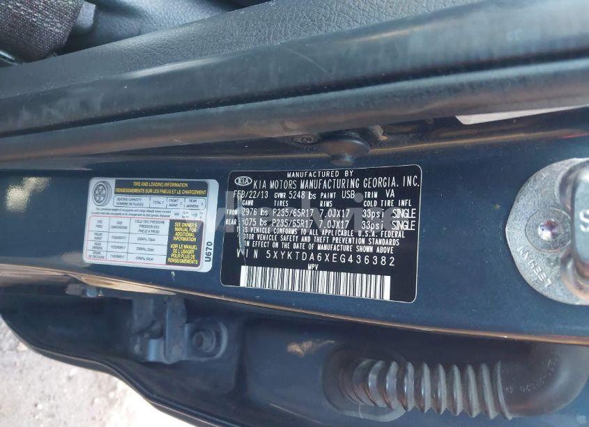 Photo 9 of 2014 Kia Sorento LX (VIN 5XYKTDA6XEG436382)