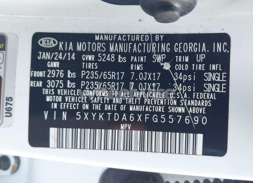 Photo 9 of 2015 Kia Sorento LX (VIN 5XYKTDA6XFG557690)