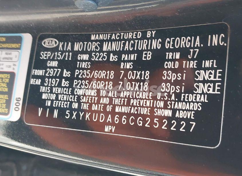 Photo 9 of 2012 Kia Sorento EX (VIN 5XYKUDA66CG252227)