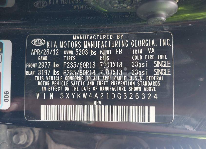 Photo 9 of 2013 Kia Sorento SX (VIN 5XYKW4A21DG326324)