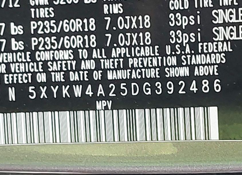 Photo 9 of 2013 Kia Sorento SX (VIN 5XYKW4A25DG392486)