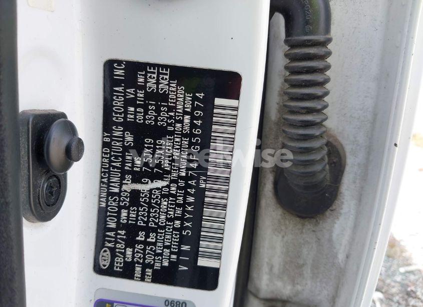 Photo 9 of 2015 Kia Sorento SX V6 (VIN 5XYKW4A74FG564974)