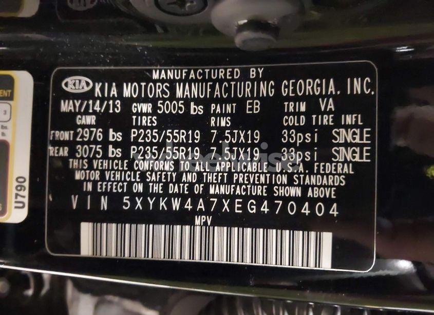 Photo 9 of 2014 Kia Sorento LIMITED V6 (VIN 5XYKW4A7XEG470404)