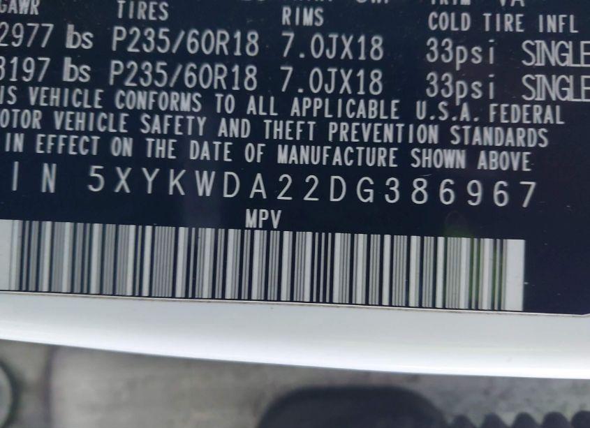 Photo 9 of 2013 Kia Sorento SX V6 (VIN 5XYKWDA22DG386967)