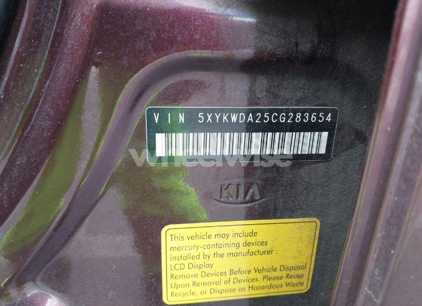 Photo 9 of 2012 Kia Sorento SX V6 (VIN 5XYKWDA25CG283654)