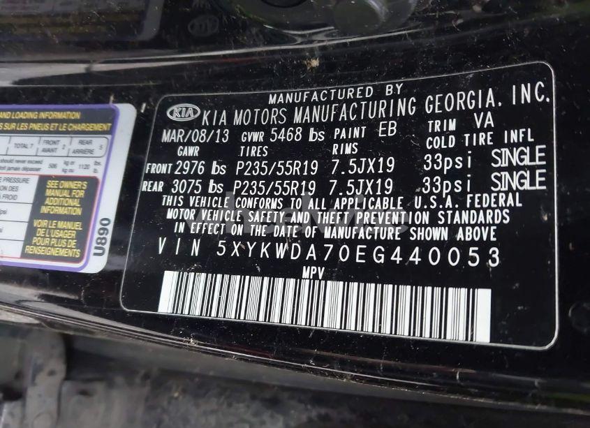 Photo 9 of 2014 Kia Sorento LIMITED V6 (VIN 5XYKWDA70EG440053)