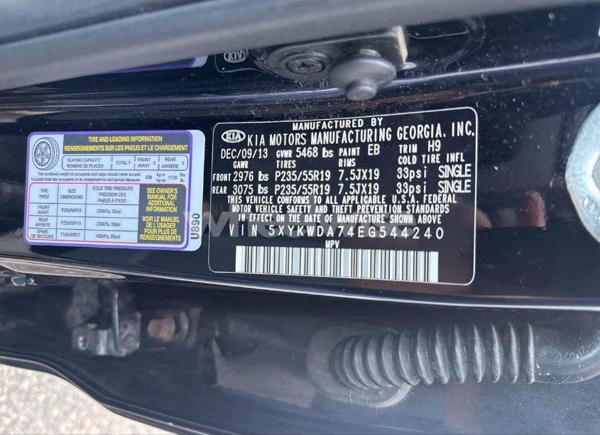 Photo 9 of 2014 Kia Sorento SX/SX LIMITED (VIN 5XYKWDA74EG544240)