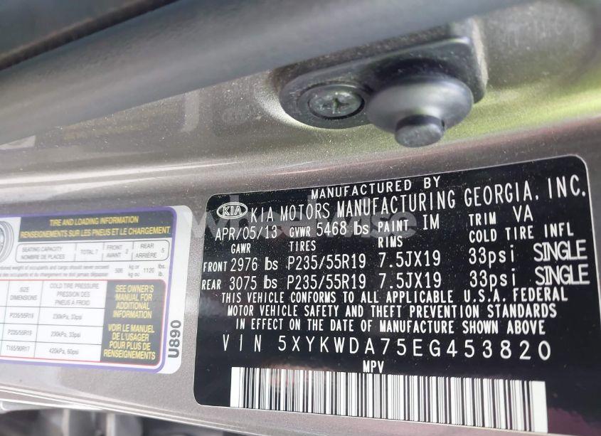 Photo 9 of 2014 Kia Sorento LIMITED V6 (VIN 5XYKWDA75EG453820)