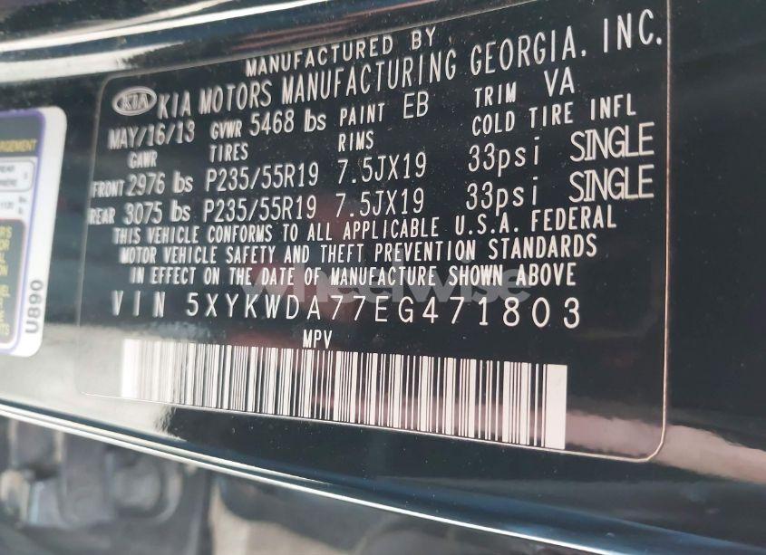 Photo 8 of 2014 Kia Sorento LIMITED V6 (VIN 5XYKWDA77EG471803)