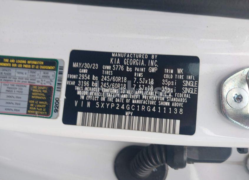 Photo 9 of 2024 Kia Telluride LX (VIN 5XYP24GC1RG411138)