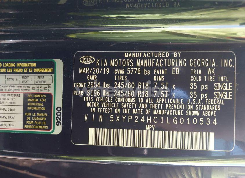 Photo 9 of 2020 Kia Telluride LX (VIN 5XYP24HC1LG010534)