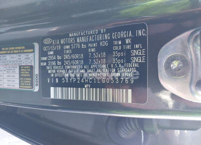 Photo 9 of 2020 Kia Telluride LX (VIN 5XYP24HC1LG053769)