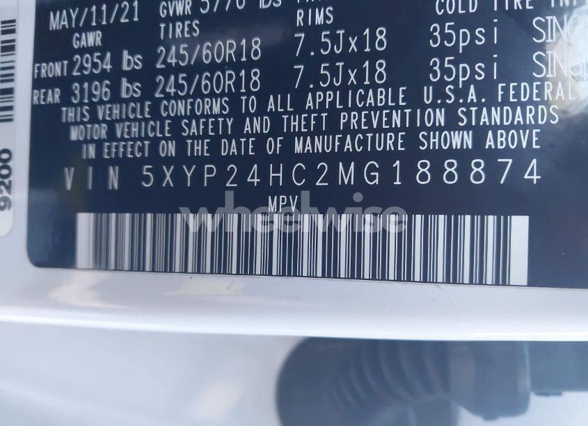 Photo 9 of 2021 Kia Telluride LX (VIN 5XYP24HC2MG188874)