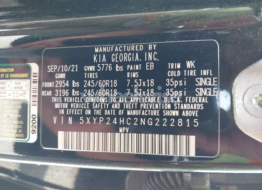 Photo 9 of 2022 Kia Telluride LX (VIN 5XYP24HC2NG222815)