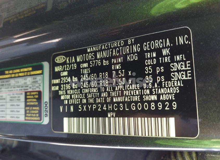 Photo 9 of 2020 Kia Telluride LX (VIN 5XYP24HC3LG008929)