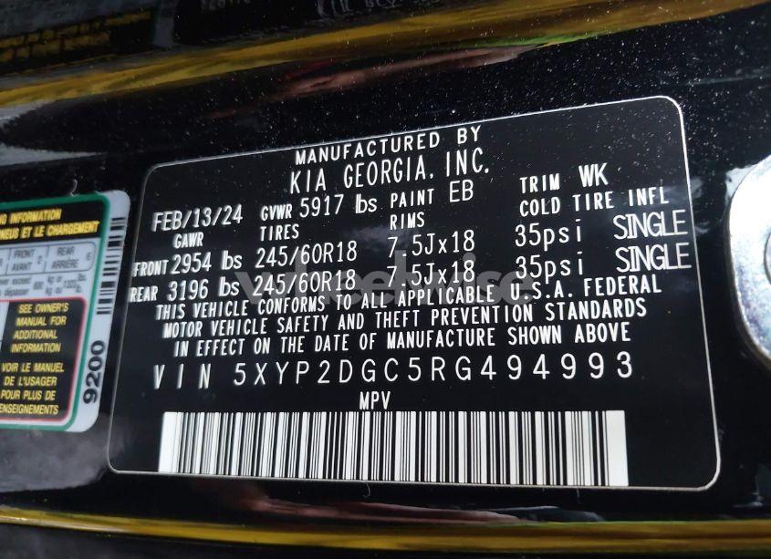 Photo 9 of 2024 Kia Telluride LX (VIN 5XYP2DGC5RG494993)