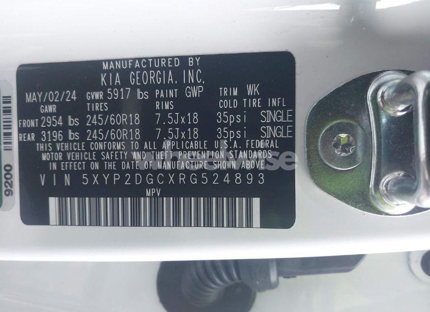 Photo 9 of 2024 Kia Telluride LX (VIN 5XYP2DGCXRG524893)