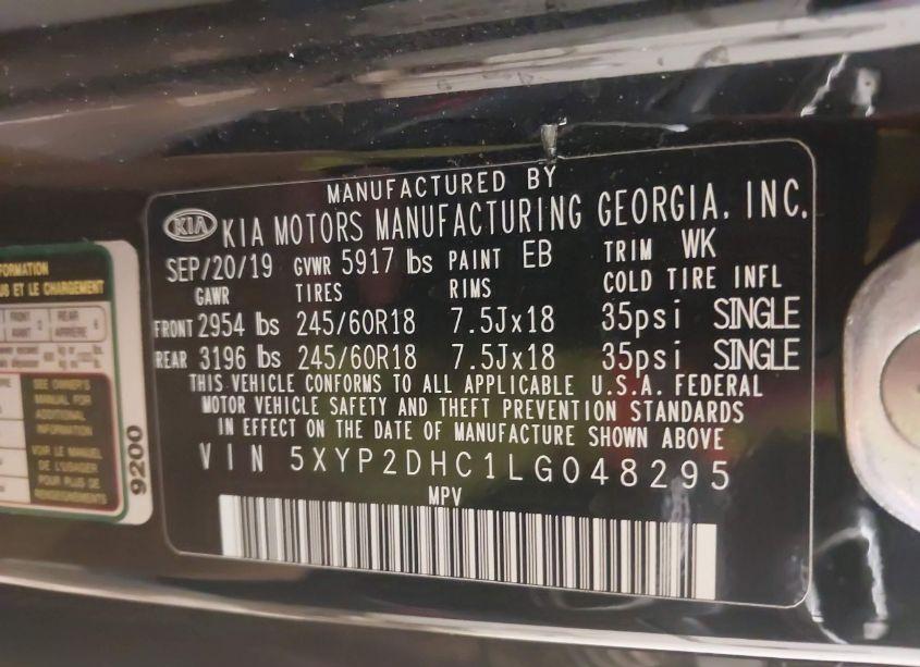 Photo 9 of 2020 Kia Telluride LX (VIN 5XYP2DHC1LG048295)