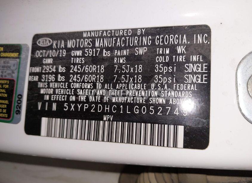 Photo 9 of 2020 Kia Telluride LX (VIN 5XYP2DHC1LG052749)