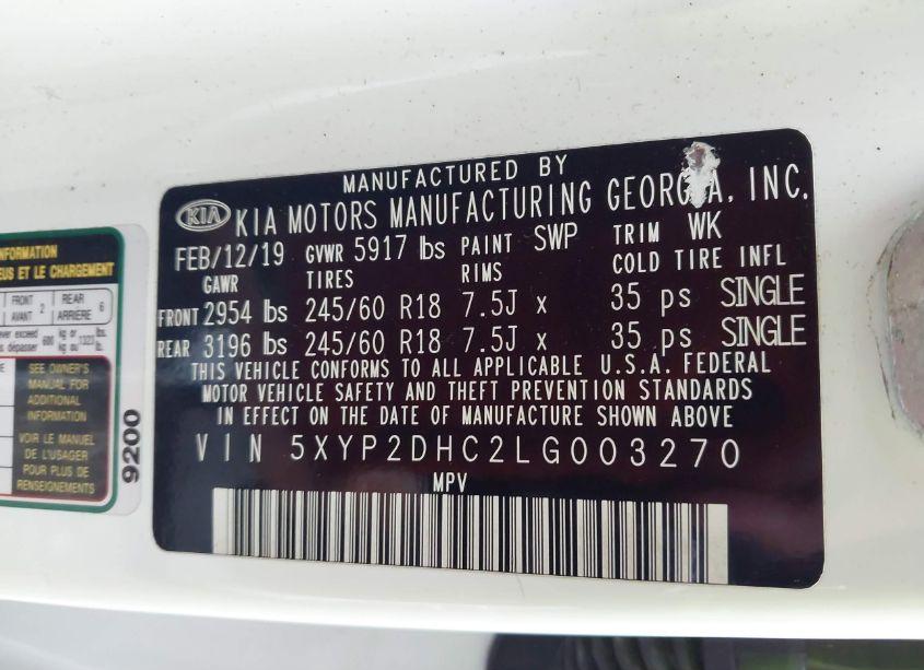 Photo 9 of 2020 Kia Telluride LX (VIN 5XYP2DHC2LG003270)