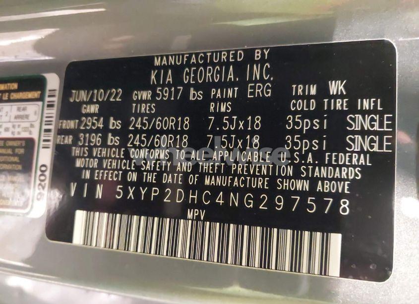 Photo 9 of 2022 Kia Telluride LX (VIN 5XYP2DHC4NG297578)