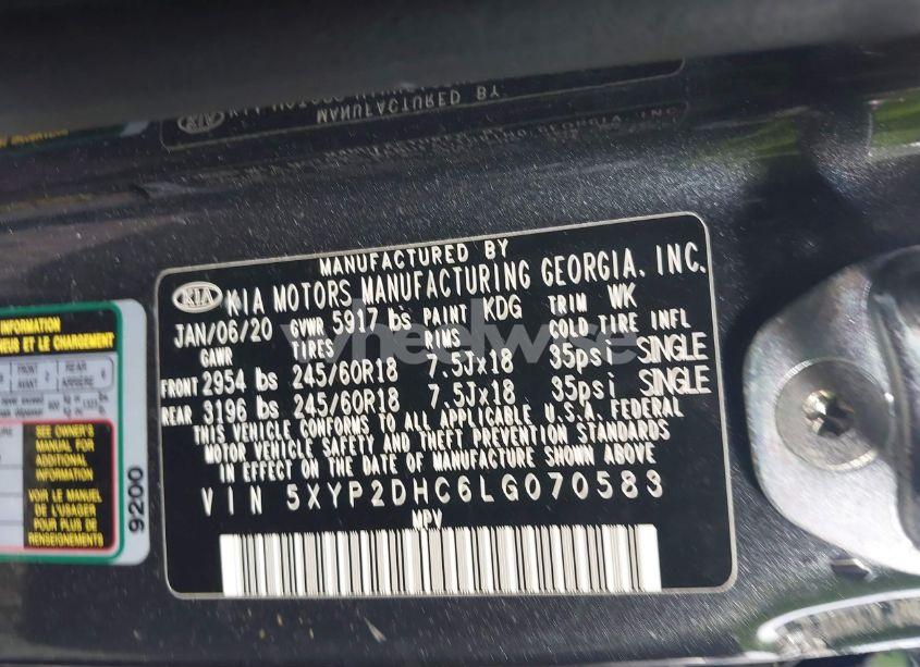 Photo 9 of 2020 Kia Telluride LX (VIN 5XYP2DHC6LG070583)