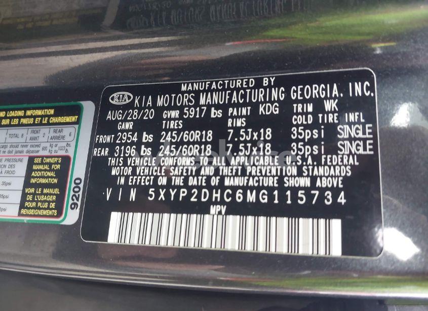 Photo 9 of 2021 Kia Telluride LX (VIN 5XYP2DHC6MG115734)