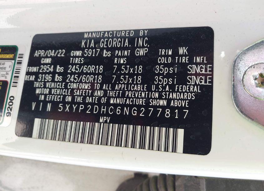 Photo 9 of 2022 Kia Telluride LX (VIN 5XYP2DHC6NG277817)