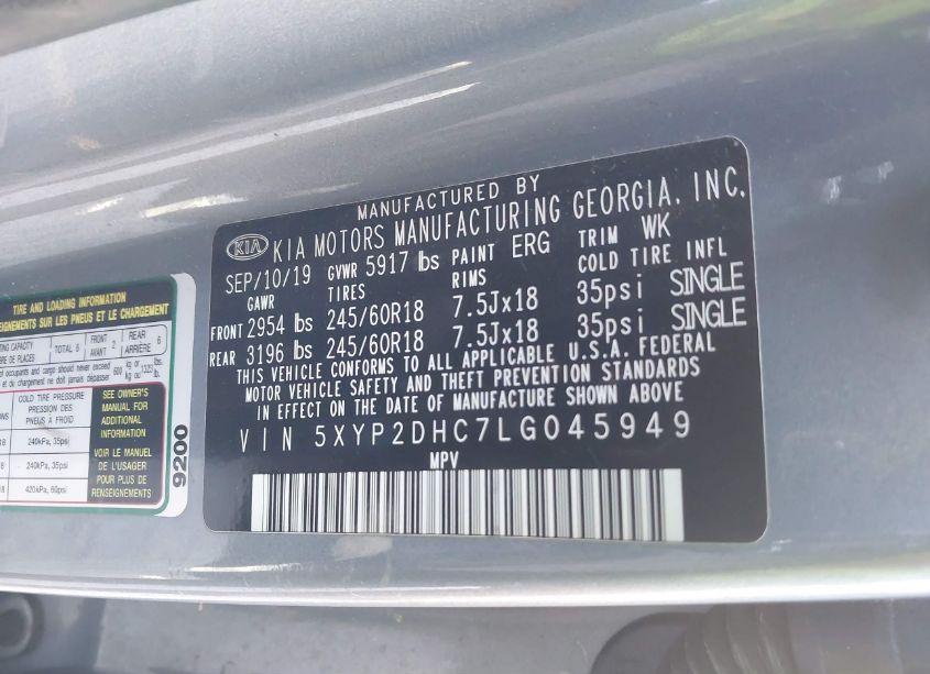 Photo 9 of 2020 Kia Telluride LX (VIN 5XYP2DHC7LG045949)