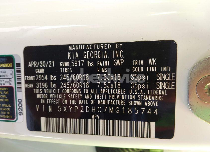 Photo 9 of 2021 Kia Telluride LX (VIN 5XYP2DHC7MG185744)