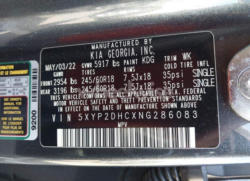 Photo 9 of 2022 Kia Telluride LX (VIN 5XYP2DHCXNG286083)